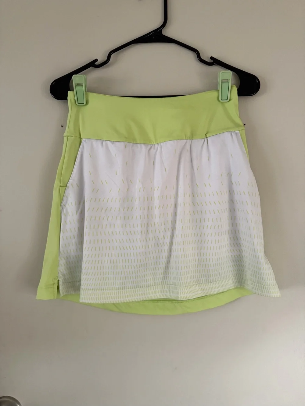 adidas Light Green and White Athletic Skort